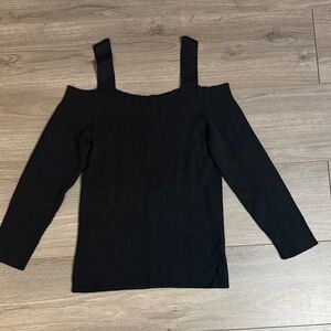 Express Elegant Black Off-Shoulder Sweater